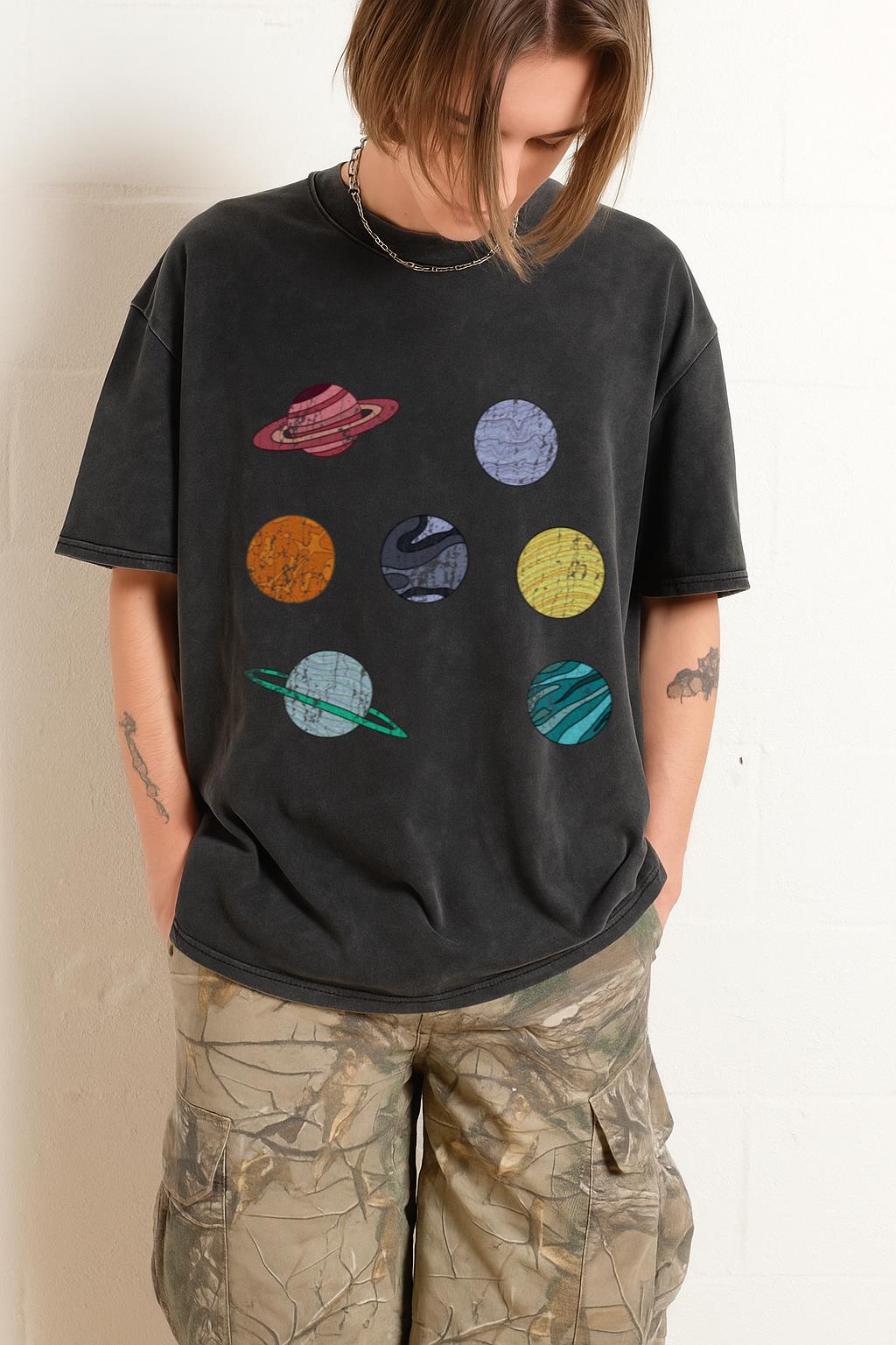 Cute Planet Pack T-Shirt | Aesthetic Space Tee for Stargazers