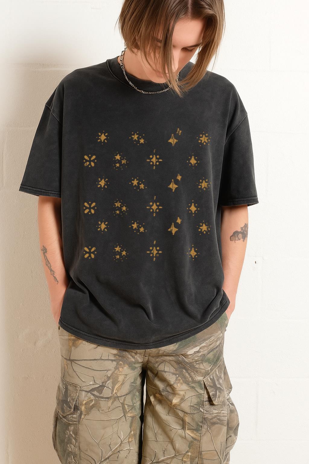 Cute Yellow Stars T-Shirt | Journaling Doodle & Sketch Tee