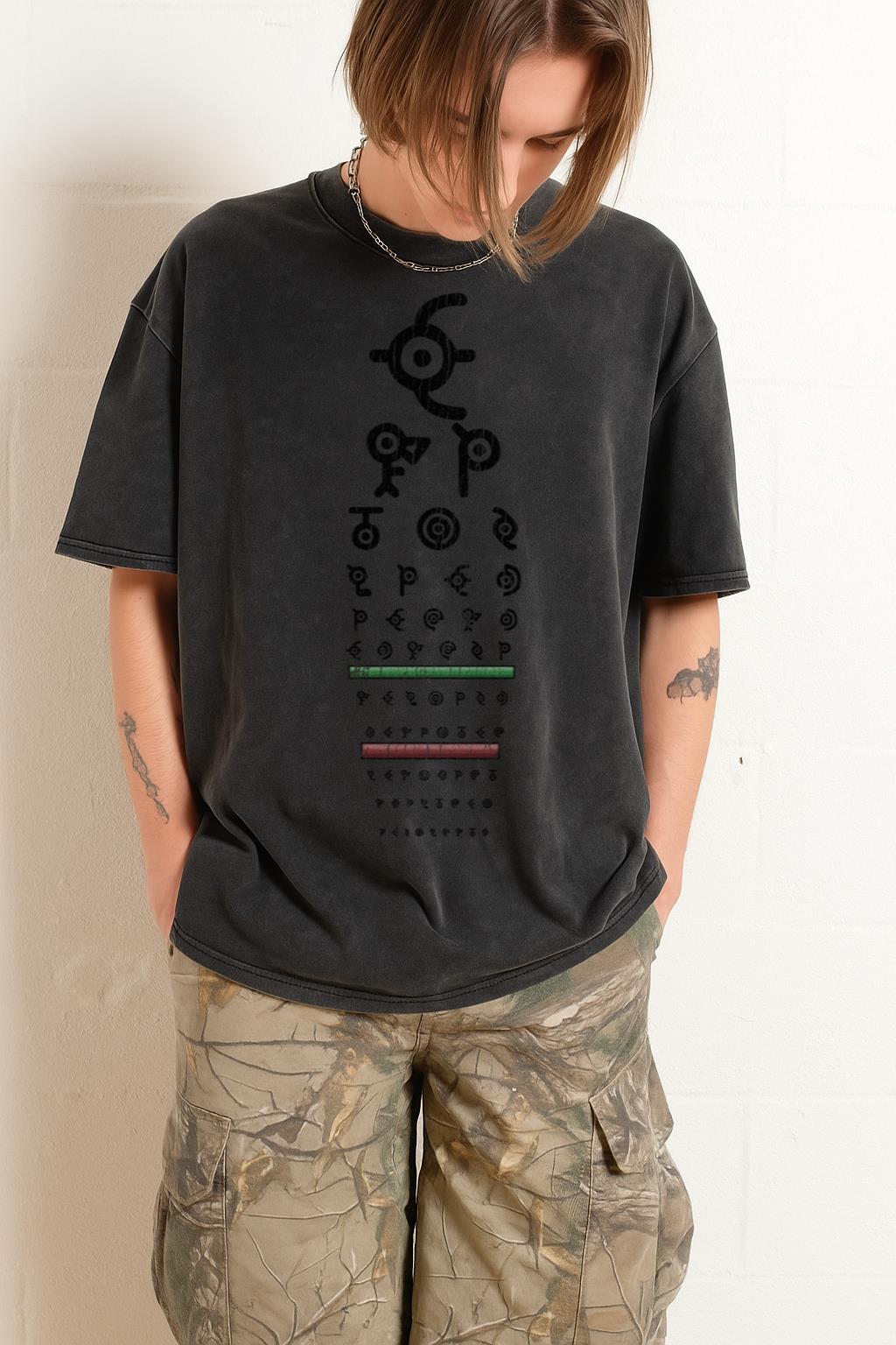 Funny Unown Eyesight Chart T-Shirt | Pokémon Gamer Tee