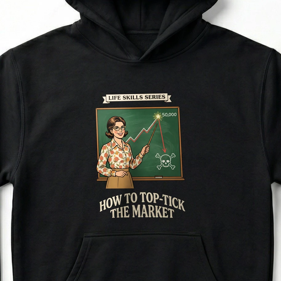 How To Top-Tick The Market Dow 50,000 Retro Teacher T-Shirt & Hoodie - Unisex Hoodie