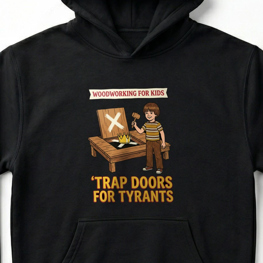 Woodworking For Kids: Trap Doors For Tyrants Graphic T-Shirt - Unisex Hoodie