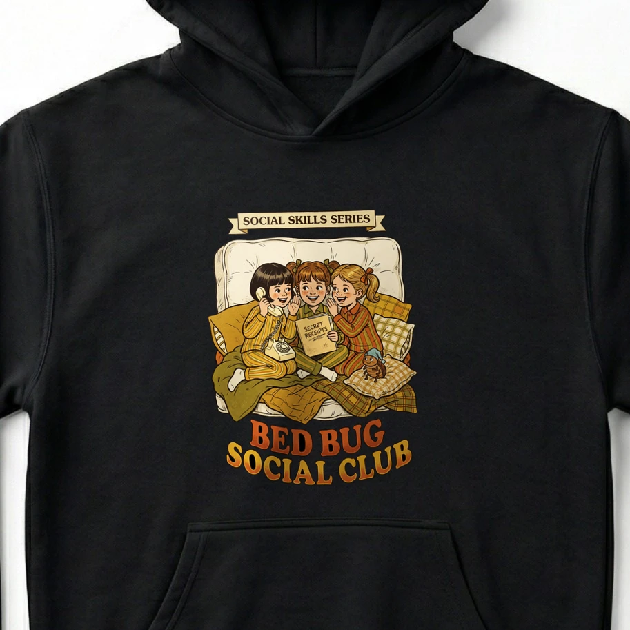 Bed Bug Social Club Secret Receipts Hoodie - Vintage Girl Code Reality TV Pop Culture Merch - Unisex Hoodie