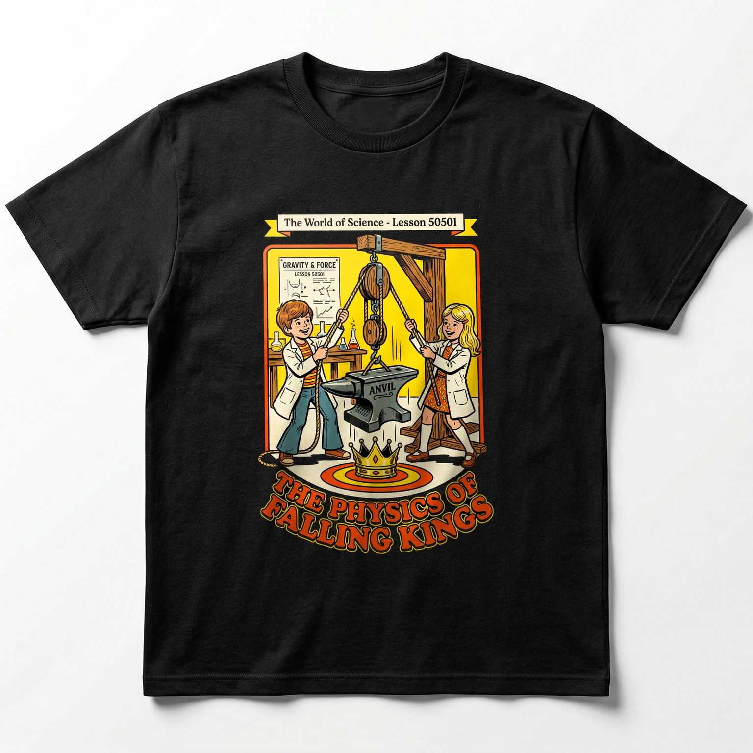 Lesson 50501: The Physics Of Falling Kings Vintage Science T-Shirt - Unisex T-Shirt